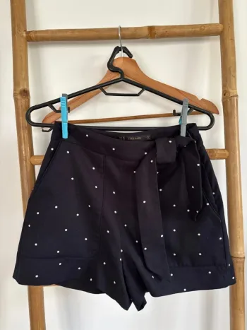 Short bleu marine à pois blanc Zara taille XS