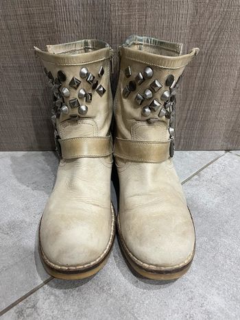 Bottines crème / beige en cuir - T. 39