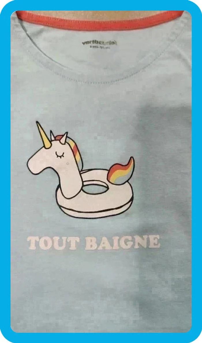 Adorable débardeur licorne pour petite fille - 3 ans - Vertbaudet - Très bon état - photo numéro 2