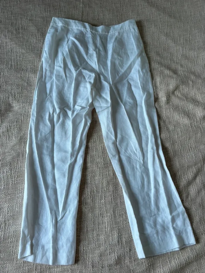 Ensemble Promod blanc – Veste & pantalon 100 % lin – Taille 38 - photo numéro 7