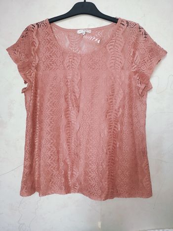 Blouse dentelle manches courtes