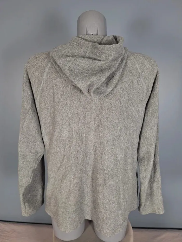 Veste polaire fine The North Face femme XL – Gris chiné – Capuche - brodé (616) - photo numéro 8
