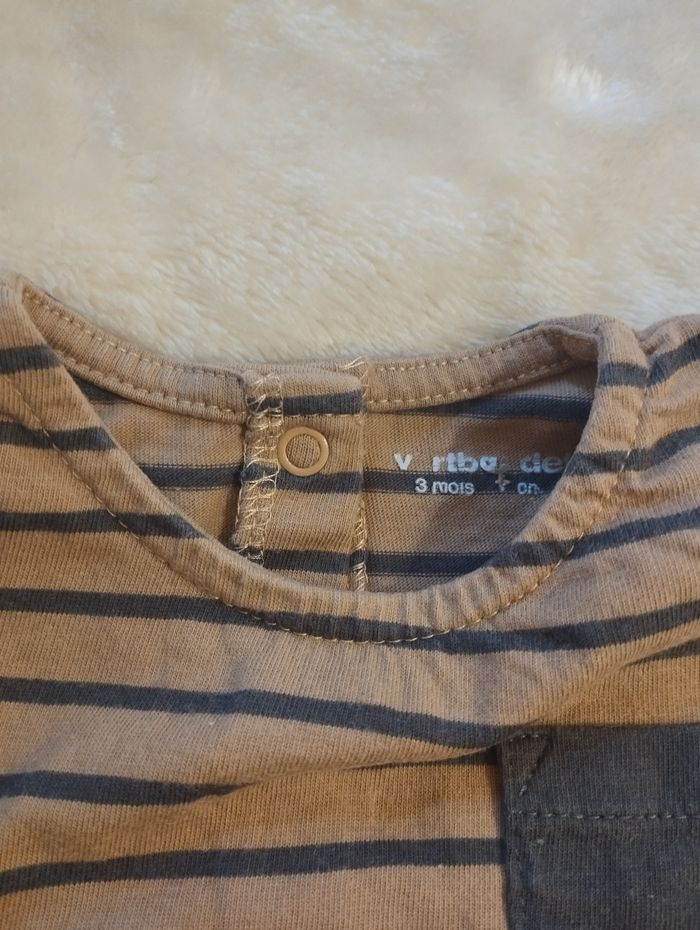 T-shirt ml + pantalon garçon 3 mois - photo numéro 3