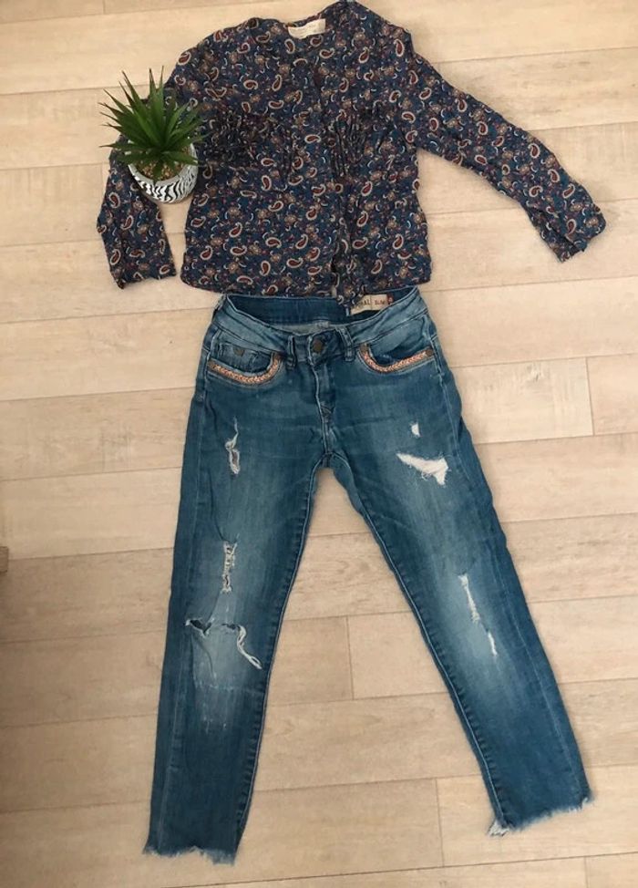 Chemise fille bleu Zara - photo numéro 5