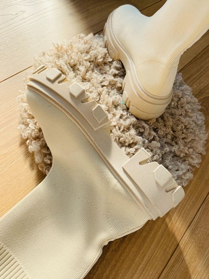 Bottine chaussettes crème 37 - photo numéro 6