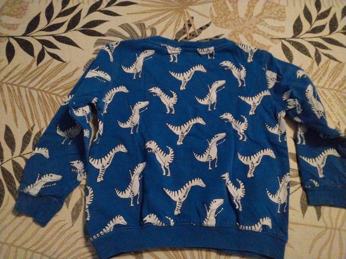 Sweat bleu avec dinausaures Du pareil au même 8ans - photo numéro 2