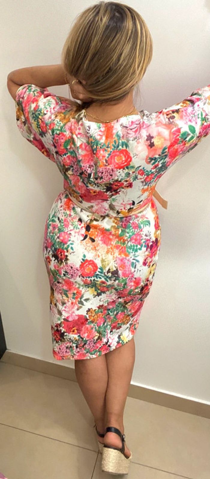 Robe Chic Col V Fleurie Taille 40 - photo numéro 7
