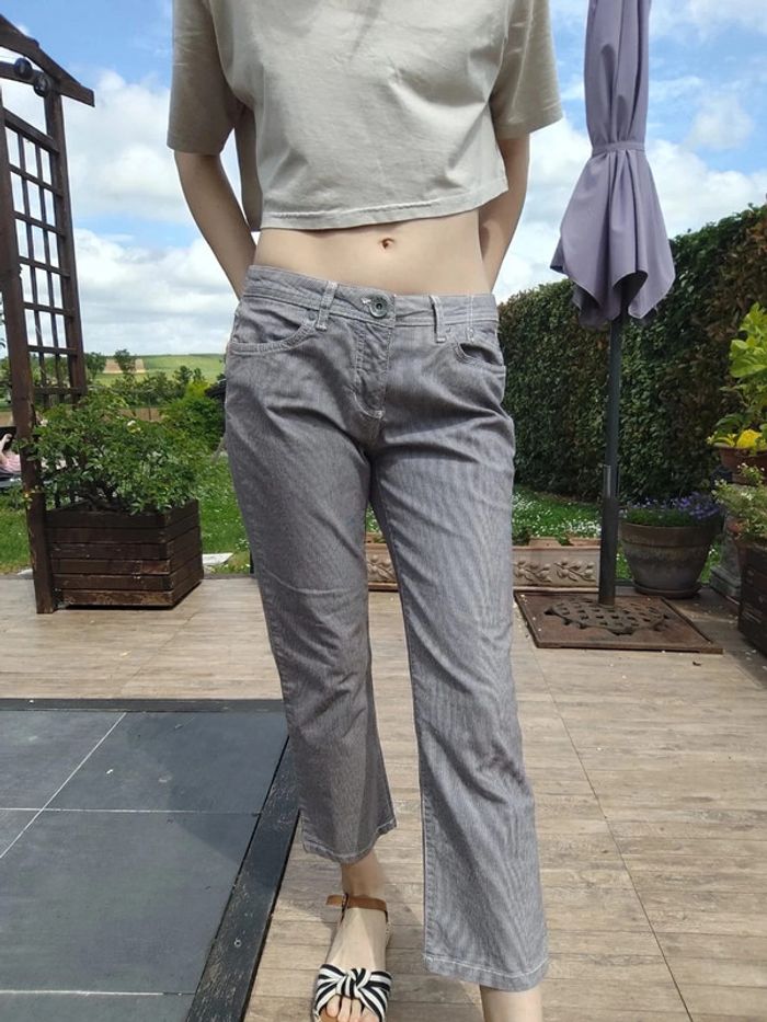 Pantacourt rayé gris T40- Active Wear La Redoute