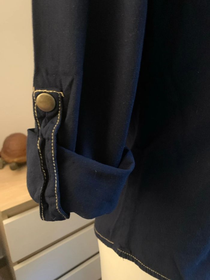 Chemise country biker taille 40 K.Woman bleu nuit - photo numéro 4