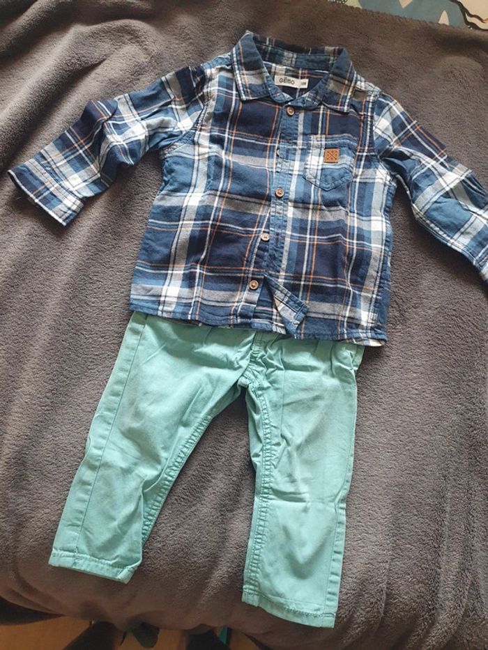 Ensemble pantalon + chemise 18 mois Gemo