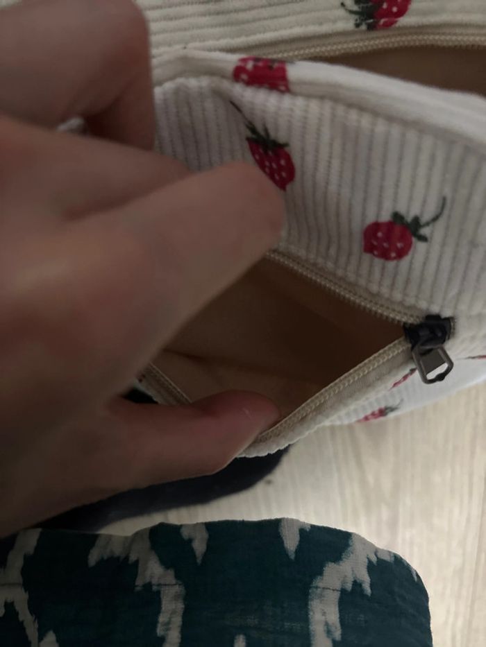 Sac velours fraise - photo numéro 7