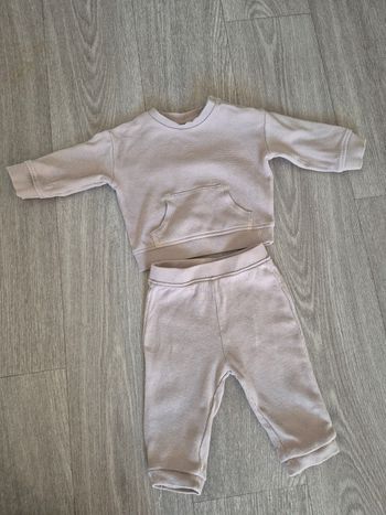 Ensemble bébé 6 mois -  sweat + pantalon -  coton texturé