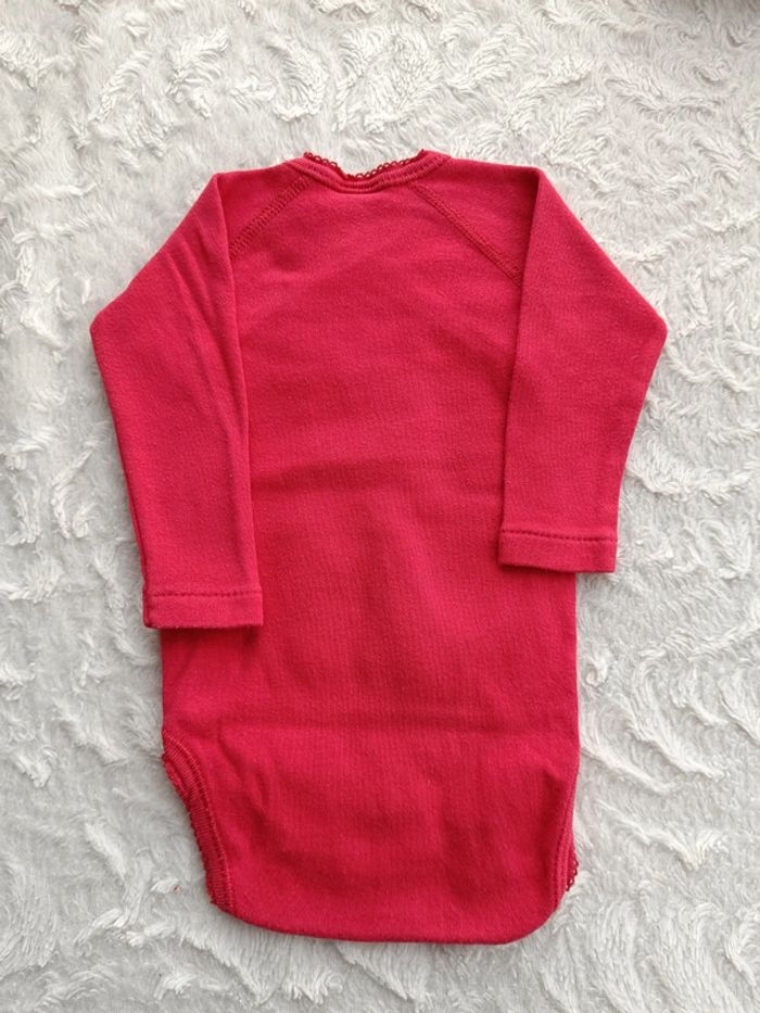 Lot de 2 bodies croisés manches longues Fille 3 mois Minnie Noël Absorba 100% coton - photo numéro 7