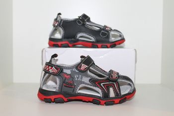 superbe sandales nus pieds noire et rouge 29