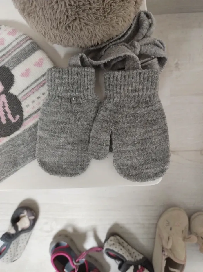 Bonnet et moufles bébé fille Minie - photo numéro 3