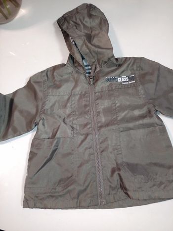 Manteau imperméable marron brillant 12 mois tbe