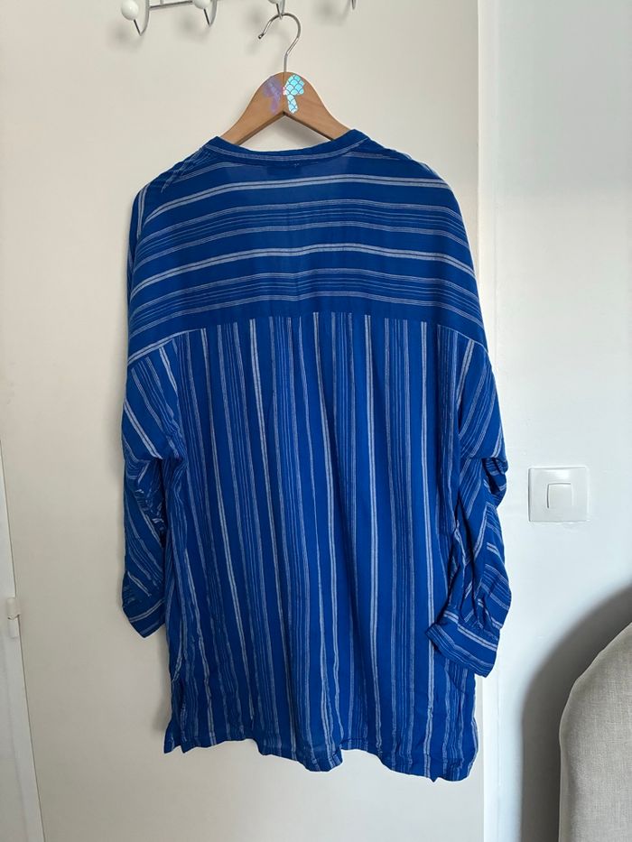 Chemise de nuit bleue à rayures Etam Taille S - photo numéro 2