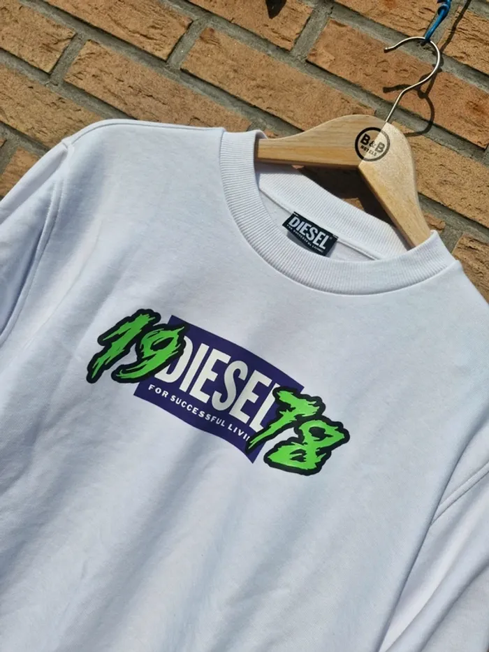 Sweat blanc mixte • Diesel - photo numéro 3