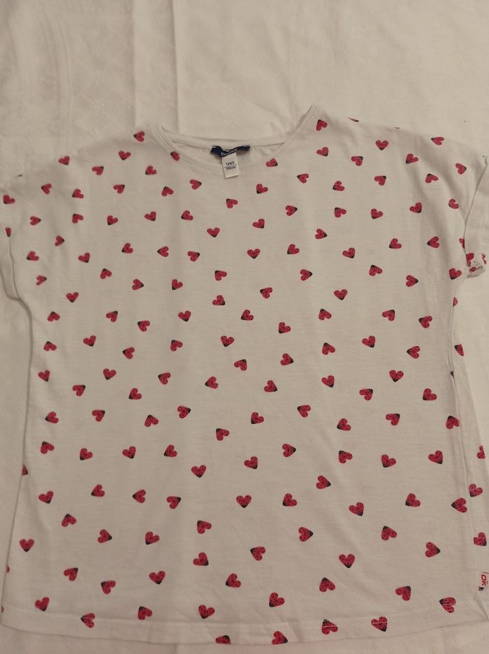 Petit pull manche courte pour fille avec petit cœur partout manches courtes taille 12 ans 152 cm marque Okaïdi voir photos - photo numéro 3