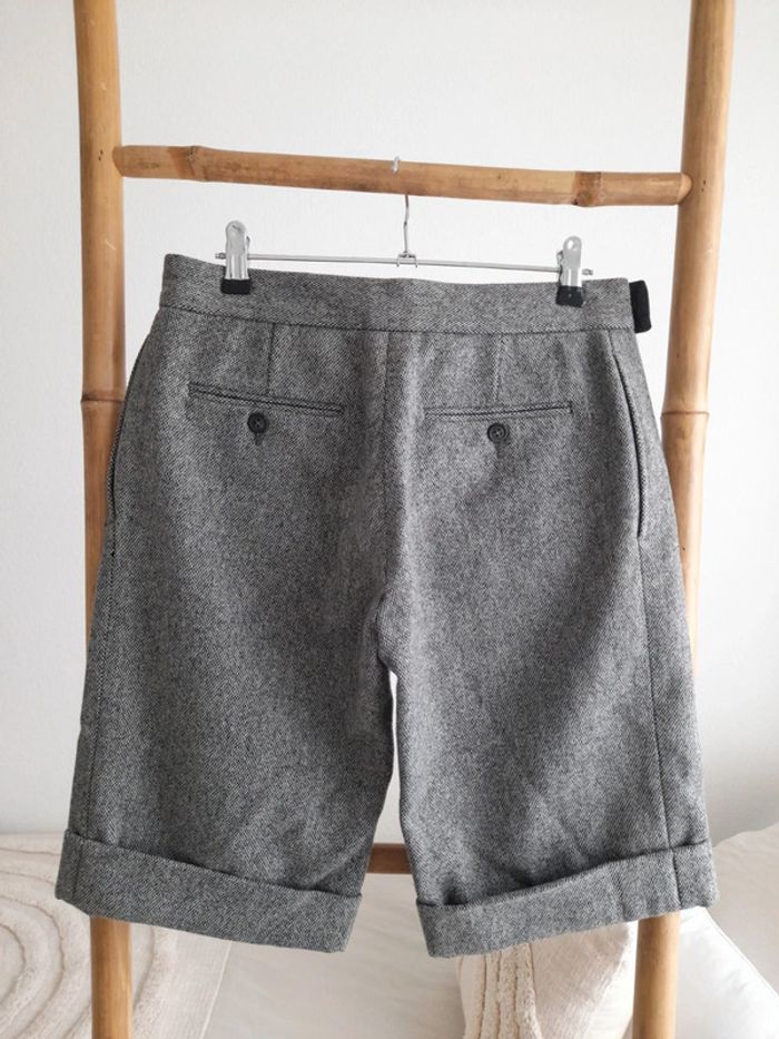 Short long / bermuda 100 % Laine gris chiné A.P.C. taille 38 - photo numéro 3