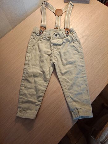 Pantalon salopette léger beige clair lin zeeman 80