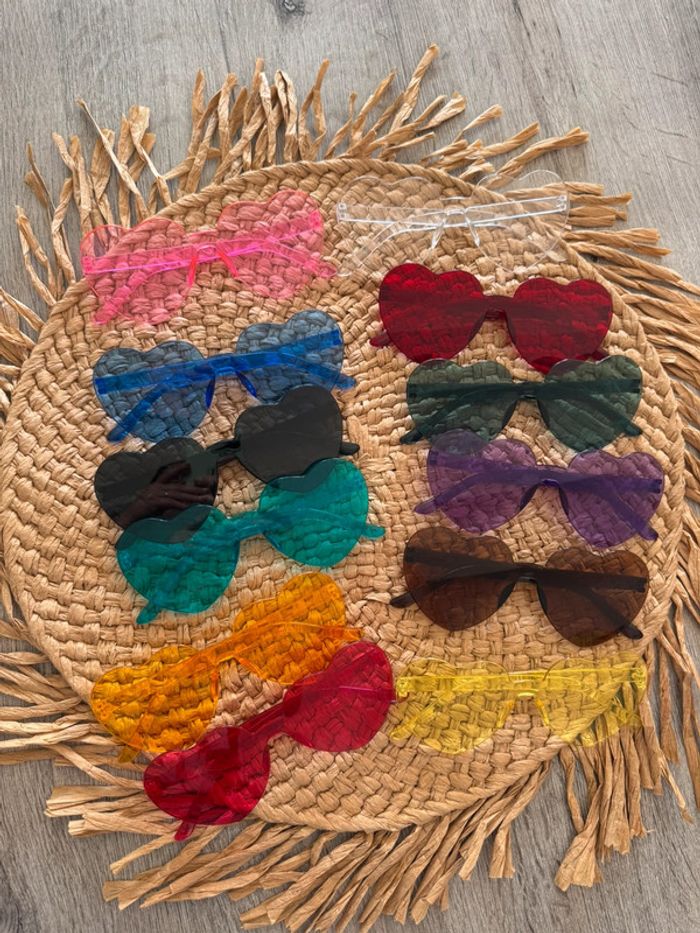 Lot 12 paires de lunettes cœur evjf mariage Photobooth anniversaire - photo numéro 2
