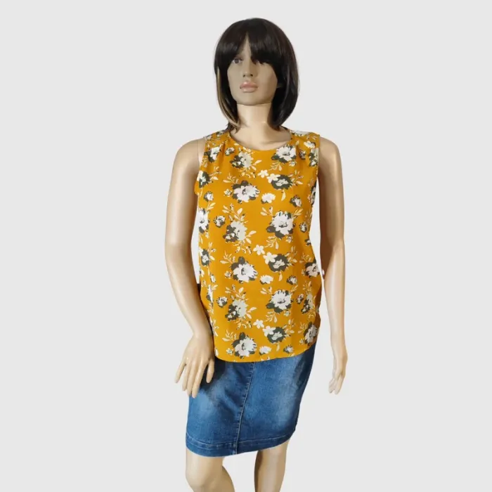 T-shirt Kiabi Jaune Fleuri, Taille M - photo numéro 2