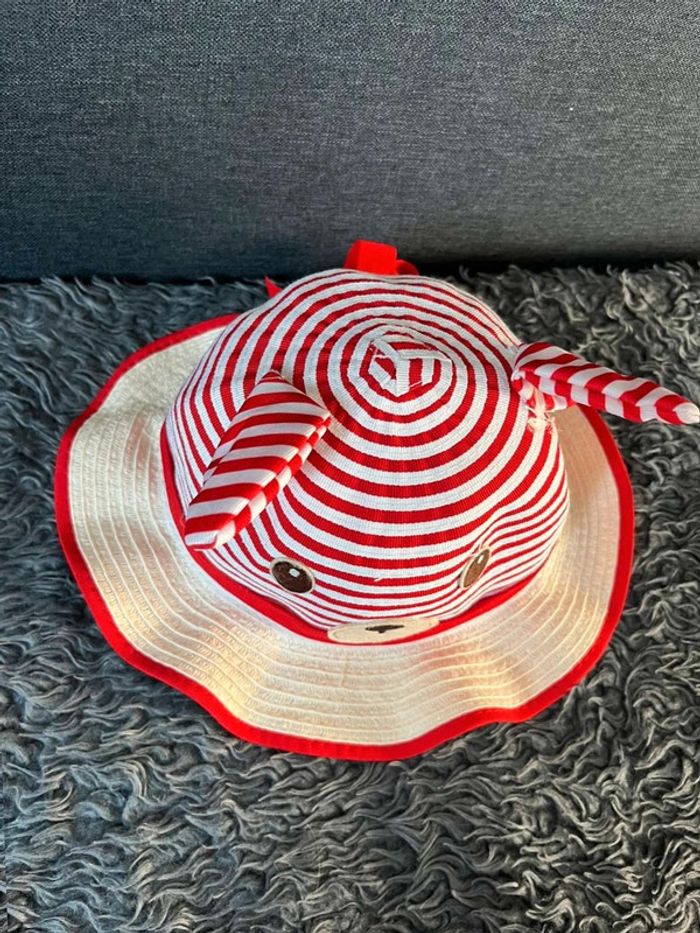 Chapeau protection solaire bébé fille lapin - photo numéro 3