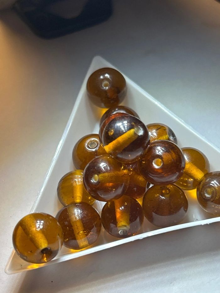 A363, fin de stock, 17 perles indiennes 11-12mm ambre - photo numéro 3