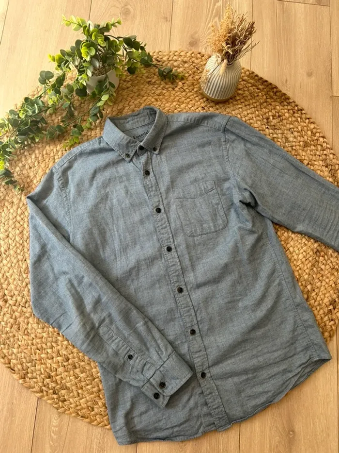 Chemise flanelle bleu clair taille S