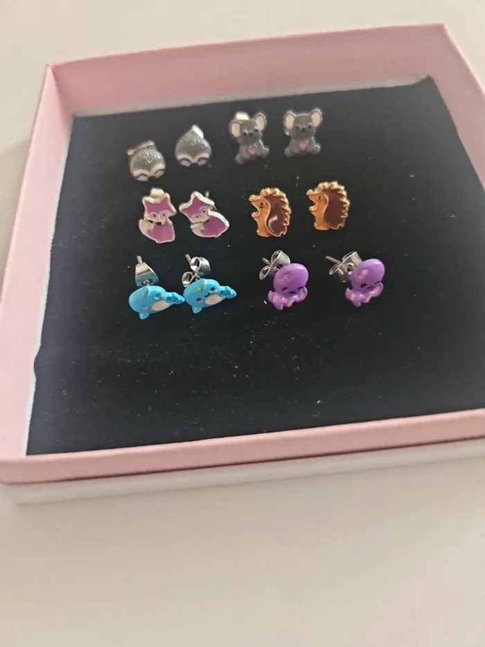 Lot de 6 paires de boucles d'oreille animaux Claire's - photo numéro 2
