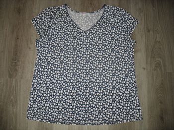 BLOUSE MC BLEU MARINE A FLEURS "SCOTTAGE" - TAILLE 4 - n°03