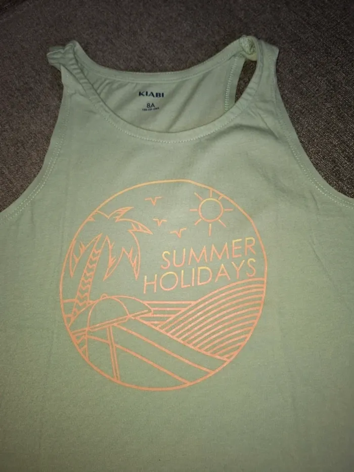Débardeur fille vert pastel 8 ans Kiabi - photo numéro 2