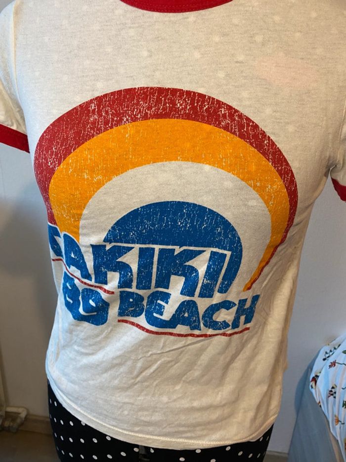 T-shirt arc en ciel style vintage taille S Zara Trafaluc - photo numéro 3