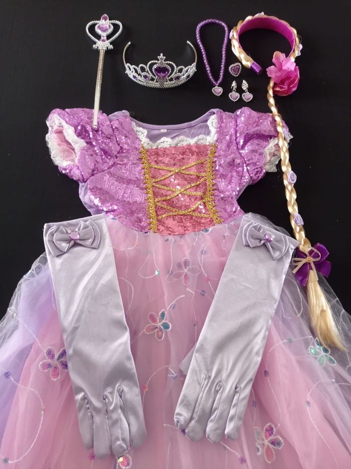 Deguisement princesse raiponce paillette 5-6ans - photo numéro 5