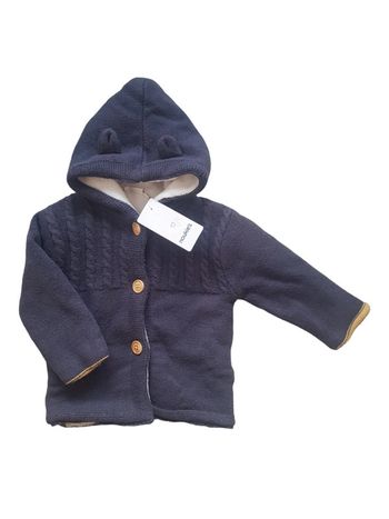 Noukie's - Mantelet / gros gilet en tricot avec capuche - Neuf avec étiquette ! (12 mois)