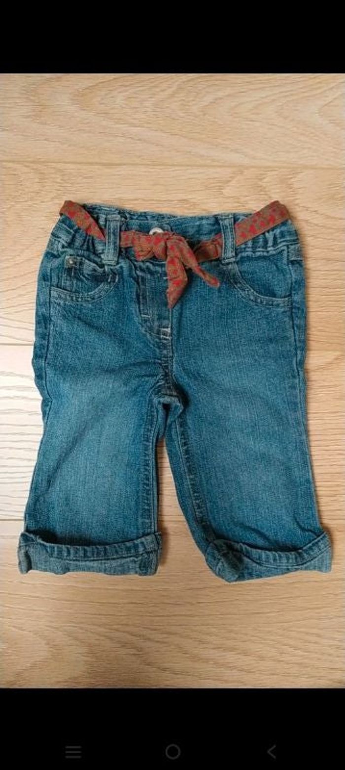 Pantalon jean avec ceinture 6 mois