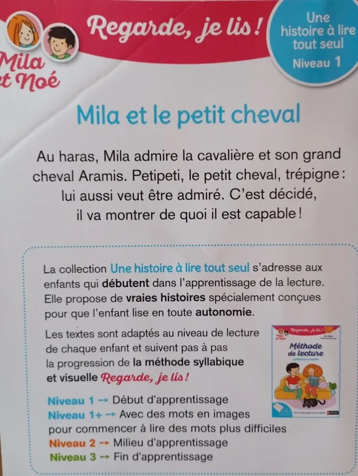 Regarde je lis avec Noé et Mila - Mila et le petit cheval - Niveau 1 CP - photo numéro 2