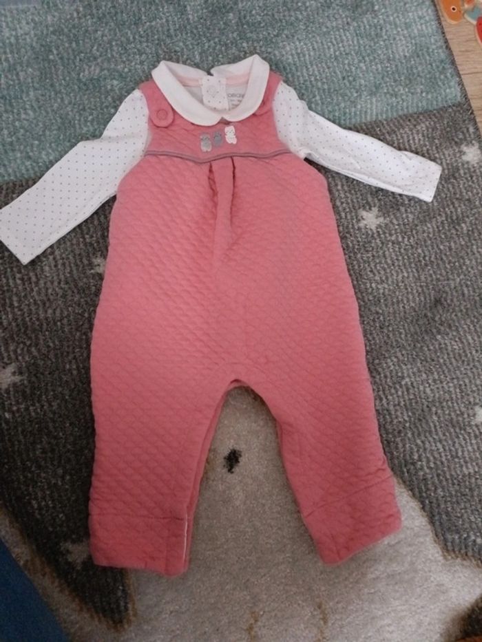 Ensemble Salopette bodie 3 mois Obaïbi neuf