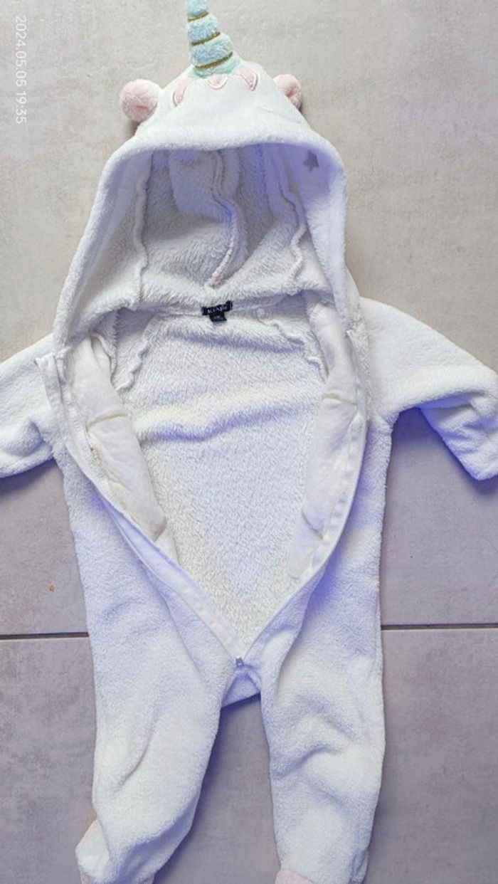 Combinaison/pyjama velours Licorne - 12 mois - photo numéro 4