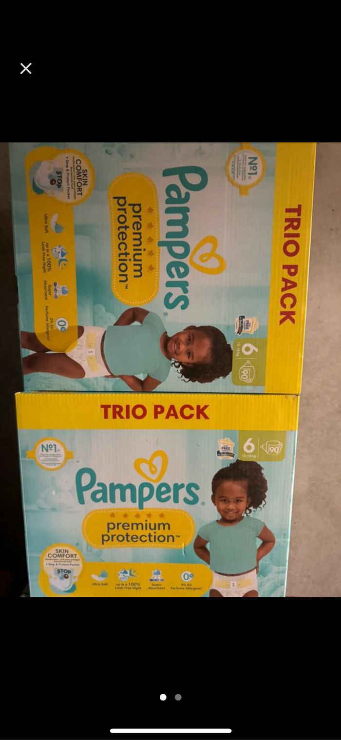 2 Trio pack des Couches Pampers Taille 6