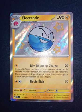 Carte pokémon Électrode Shiny 134/091 EV4.5 Destinées de Paldéa Fr