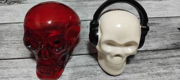 2 déco tête de mort  1 qui fait boîte