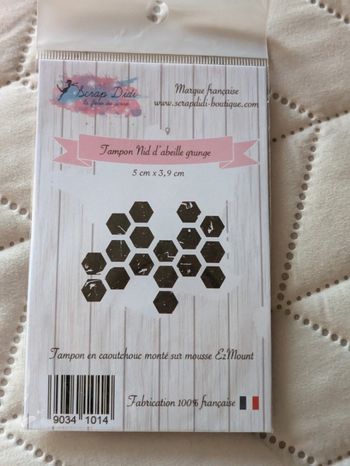 Tampon caoutchouc Nid d'abeille grunge Scrap Didi
