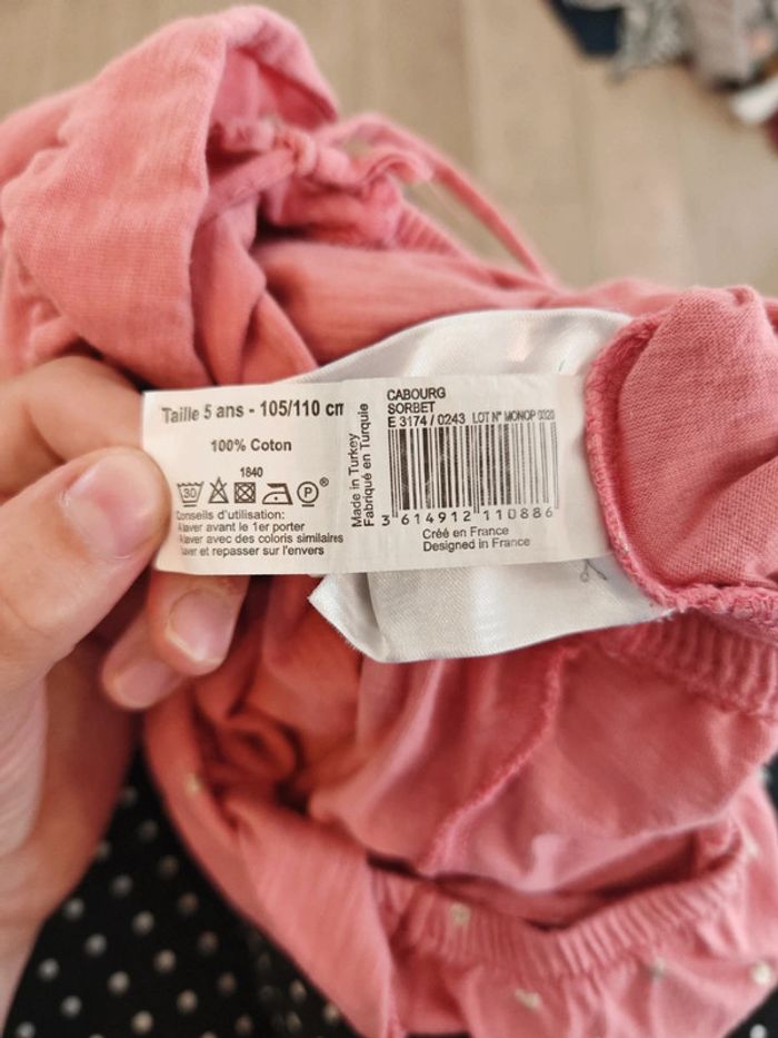 Combi-short rose à coeur 3 ans - photo numéro 4