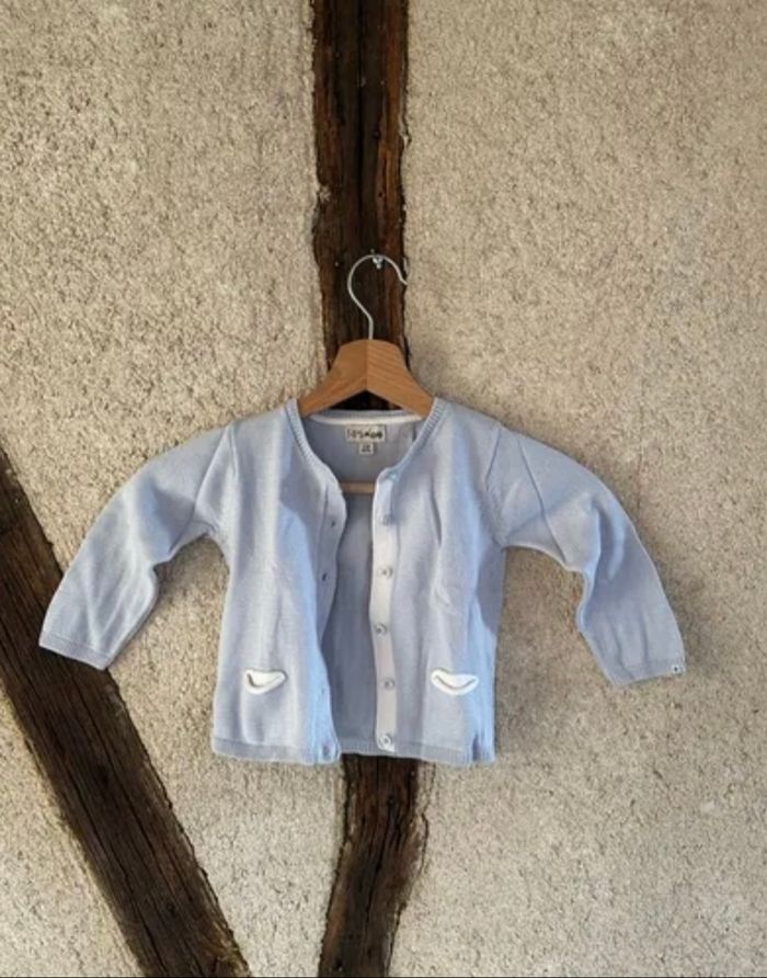 Gilet bébé 18 mois bleu clair - photo numéro 2