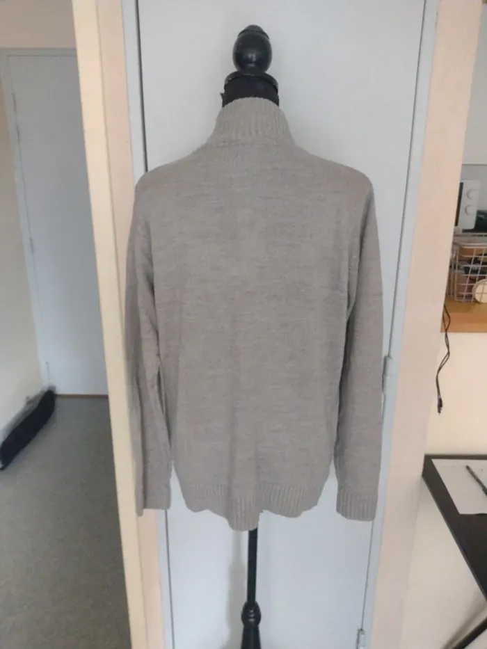 Pull vintage homme Longboard gris motif géométrique – taille M - photo numéro 5