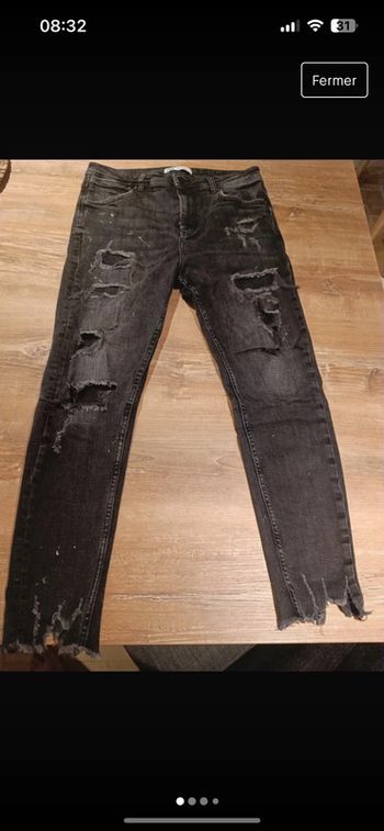 Jeans noir effet peinture ZARA Taille 42