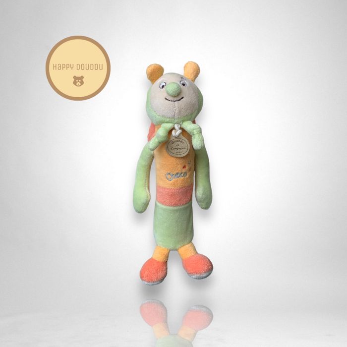 Peluche hochet couinette escargot vert Doudou et compagnie H49 - photo numéro 3