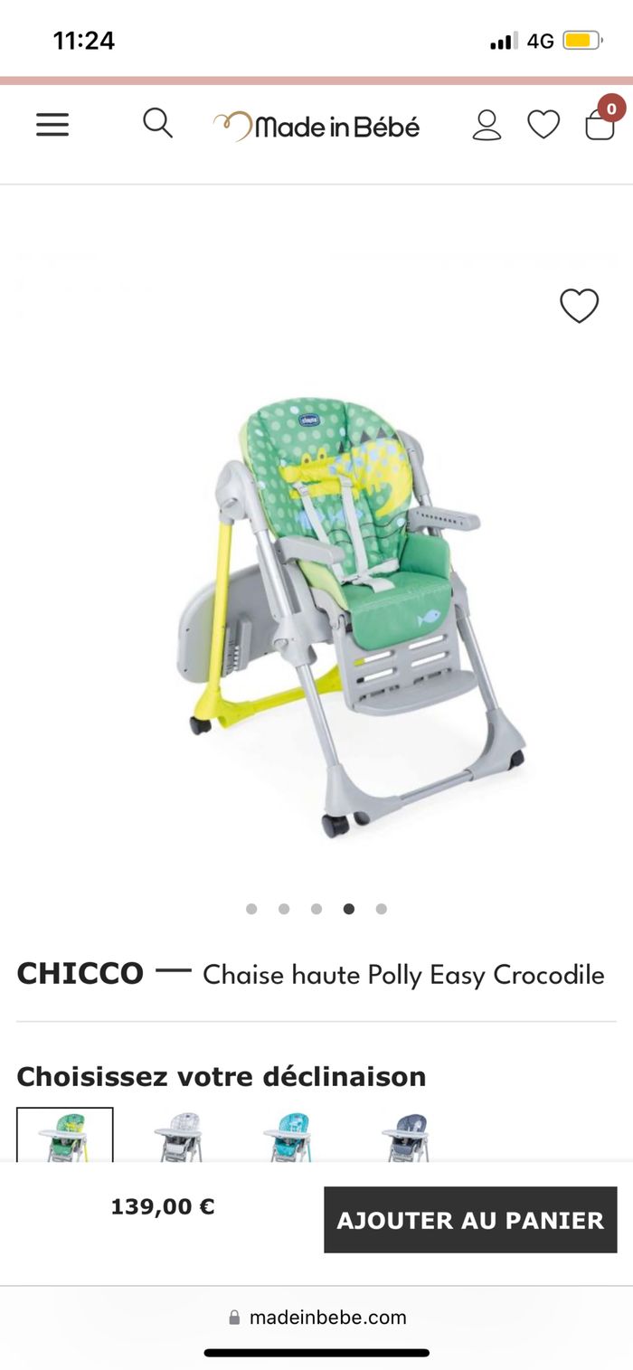 Chaise haute chicco - photo numéro 5